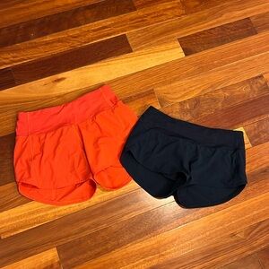 ⭐️ Two Pairs Lululemon Speedup Mid Rise Shorts Size 2 and 2T